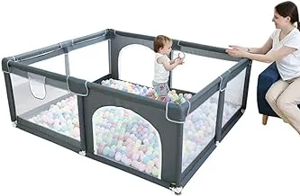 COOLBABY children's play game fence indoor baby toddler safety fence baby crawling playground baby playpen 150 * 180 * 66 CM (Grey)