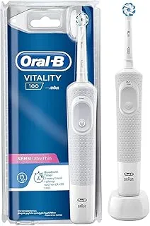 Oral-B Vitality 100 Sensitive Ultrathin, Rechargeable ToothbrUSh With Uae 3 Pin Plug