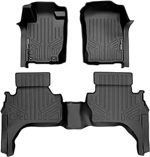 MAXLINER All Weather Custom Fit 2 Row Black Floor Mat Liner Set Compatible with 2015-2018 Mitsubishi L200 (Only fits Crew Cab)