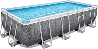 Bestway Pool Set Power Steel Rectangular 3.96X1.07X0.33M, Gray