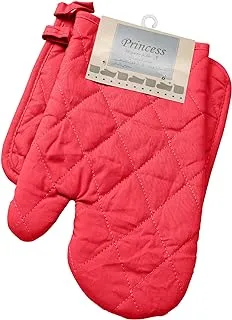 Hotel Linen Klub DEYARCO Princess 2Pcs Gloves/Oven Mitt And Pot Holder Set Red