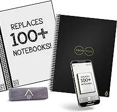 Rocketbook Smart REUsable Notebook - Dot-Grid Eco-Friendly Notebook With 1 Pilot Frixion Pen & 1 Microfiber Cloth Included - Infinity Black Cover, Letter Size (21.6 cm X 27.9 cm) (Evr-L-K-A)