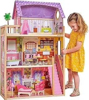 Kidkraft 65092 Kayla Wooden Dolls House With Furniture And Accessories Included, 3 Storey Play Set For 30 cm /12 Inch Dolls