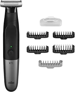 Braun Series X All-in-One Showerproof Beard Trimmer, Shaver, and Body Groomer for Men, with 5 combs Face & Body, Gifts XT5100, black/silver