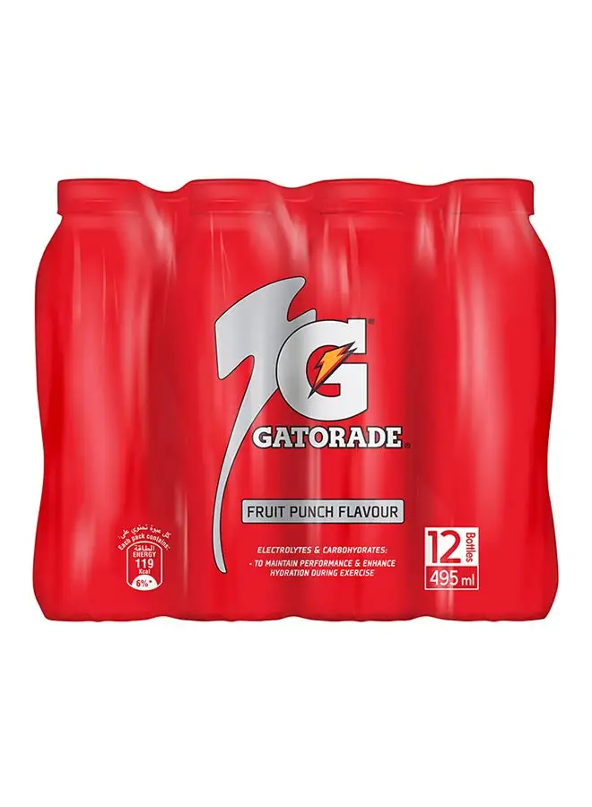 Gatorade Fruit Punch Sports Drink 495ml Pack of 12