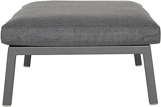 MAIORI- CLASSIQUE OTTOMAN WITH CUSHION,CHARBON FRAME WITH ARDOISE FABRIC