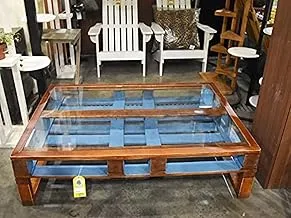 Dubai Garden Centre Pallet Coffee Table with Glass Top