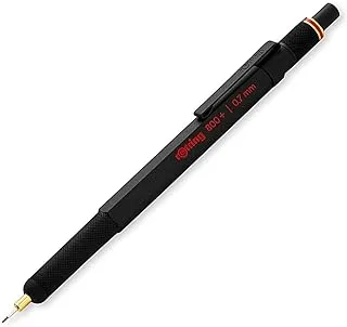 Rotring 1900182800+ قلم رصاص ميكانيكي وقلم شاشة تعمل باللمس ، 0.7 مم ، برميل أسود