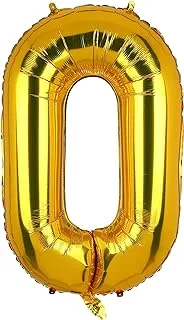 RGLT 0 Gold Number Balloons 32inch Helium Birthday Balloons Foil Mylar Digital Balloons for Birthday Engagement Wedding Bridal Shower Anniversary, 0G