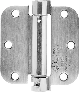 Amazon Basics Self-Closing Door Hinge, 3.5 Inch x Inch, 1 Piece, Satin Nickel