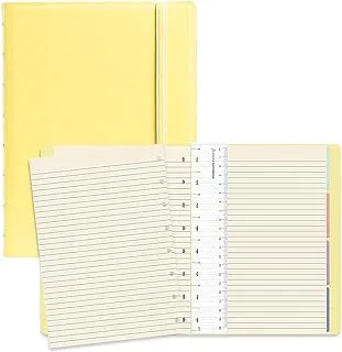 Filofax B115061U دفتر باستيل كلاسيكي قابل لإعادة الملء ، مقاس A5 ، 112 صفحة متحركة ملونة كريمية. يتضمن 4 فهارس (واحد بجيب) ، وعلامة صفحة وإغلاق مرن ، ليمون