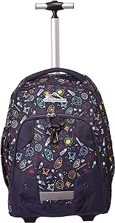 High Sierra Zestar Wheeled Trolley Backpack + Lunch Bag and Pouch set 3pc Little Galaxy, 9313059137506, HS ZESTAR W, L