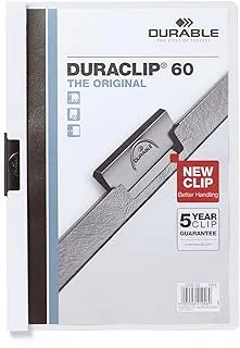 Durable Clip Folder Duraclip (Original 60, Rigid Film, Up To 60 A4 Sheets, Bag Of 5) White, 223802