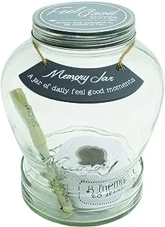 TOP SHELF Feel Good Memory Jar With 180 Tickets, Pen, and Decorative Lid