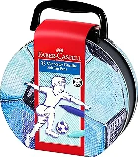 Faber-Castell Felt Tip Pen Connector Metal Football with 33 Pens