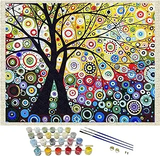 iCoostor DIY Painting Paint by Numbers for Adults Beginner, Paint by Number Kit with Brush Frameless 16x20inch Love Tree Frameless IOP-PN3