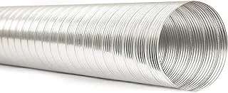 Royal Apex Aluminium Rigid Flexible Duct for Dryer, Bathroom or Kitchen Ventilation Air Conditioning HVAC 3 Meter (8 Inch) - sliver