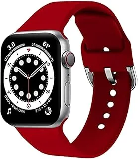 Smart Wearable - Stylish DIY Silicone Strap For ÁƤƤŁé Watch 3 4 5 6 SE band 40mm 44mm 38mm 42mm Smártwátch wristband Sport bracelet íwátch serie (4-Dark red 42mm or 44mm ML)