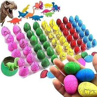 MumooBear 60 Pack Dinosaur Eggs Hatching Dino Egg Grow in Water Crack with Assorted Color Pool Games Toys & Water Fun Birthday Holiday Gifts Party Favors for Toddler Kids 3-10 Boys Girls