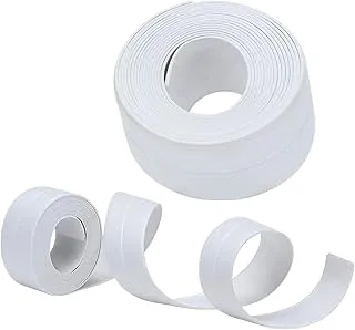 WEAQW 2 Packs Tape Caulk Strip Waterproof Flexible Self Adhesive Sealing for Kitchen Bathroom Tub Shower Floor Wall Edge Protector (1.5