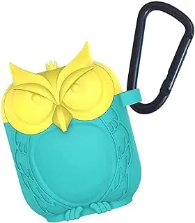 COOLBABY Stylish owl Case For AirPods Airpods Silicone Case Blue/Yellow Compatible with Airpods Soft Silicone Cute Case Cartoon Object Stylish Cover