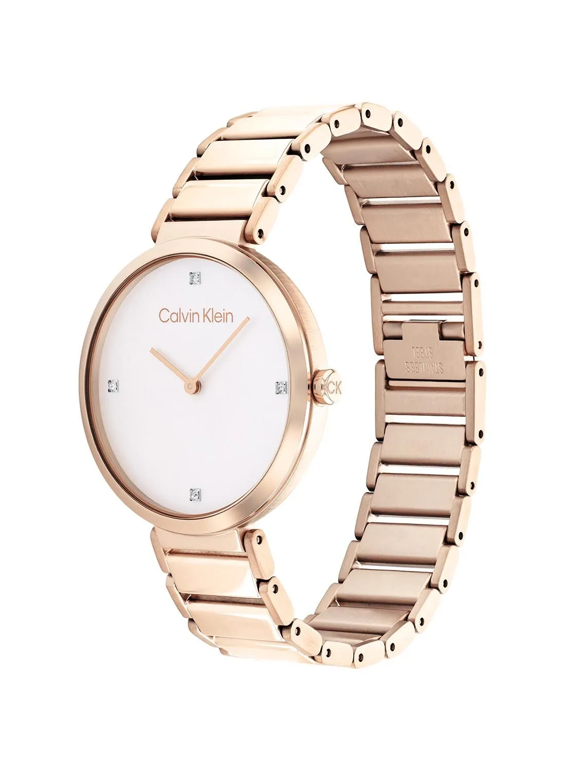 CALVIN KLEIN Analog Round Waterproof  Wrist Watch With Gold Strap 25200135