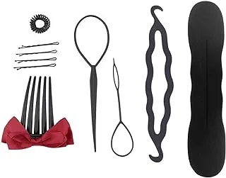 COOLBABY 10-Piece Hair Styling Braiders Set Black