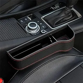 SHOWAY 2 Pack Car Seat Gap Organizer Storage Box Cup Holder Car Console Side Pockets PU Leather Cellphones Key Cards Sunglasses Small Items Car Interior Accessories