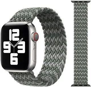 Foxcon Braided Solo Loop Replacement Strap For Apple Watch Series 6/SE/5/4/3/2/1 38-40 Smm Green/Grey