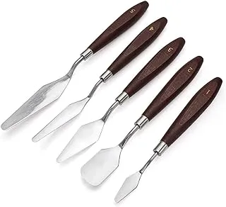 Starthi Painting Knife Set Stainless Steel Spatula Palette Knife Painting Mixing Scraper Oil Painting Accessories Color Mixing Tool Pack Of 5