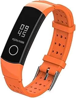 Generic Warable Devices Accessories - For HÓNÓR Band 5 Strap Silicone Wistband For Huáwéi HÓNÓR 4 Strap Milianese Bracelet Replacement Watch Band (Youth-Orange)