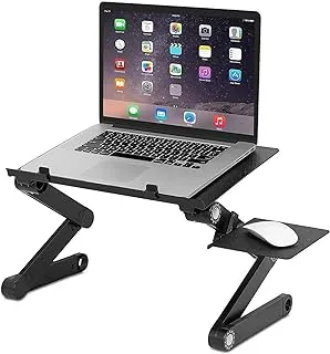 T8 Table for Laptop Stand Bed and Sofa, Desk Portable Adjustable Up/Sitting with Mouse Pad, Ergonomics Design Aluminum Suitable Reading Studying