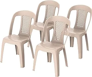 Cosmoplast Set of 4 Regal Chair, Beige