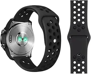 Fookann soft slicome watch sport band compatible for samsung galaxy watch 3 45mm, galaxy watch 46mm, gear s3 (black)