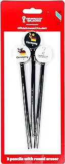 FIFA 2022 Country Pencils with Round Eraser, 3 pcs/pack, Germany