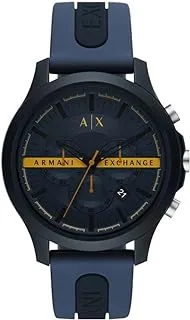 ساعة A|X Armani Exchange HAMPTON ACTIVEQUARTZ/CHRONO NYLON BLUE CASE بسوار من السيليكون للرجال AX2441