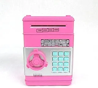 Piggy Bank Mini Atm Money Safe Box Safety Electronic Password Chewing Coins Cash Deposit Machine for Children pink