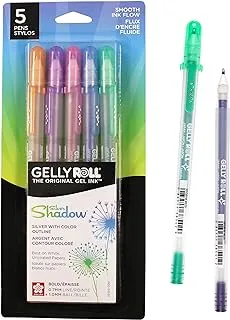 Sakura 37379 5-Piece Gelly Roll Blister Card Gel Ink Pen Set, Fine Point, Assorted Colors 58530