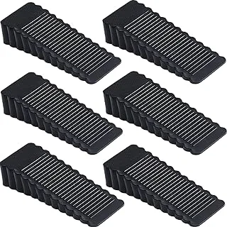 Showay Rubber Door Stopper, 6 Pack Anti Slip Door Stop Wedge Security Heavy Duty Silicon Door Stopper for All Floor Types/Door Gaps Black, SDRSP03-BK-6P