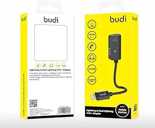 Budi – Lightning to Dual Lightning 4 in 1 Adaptor – Black