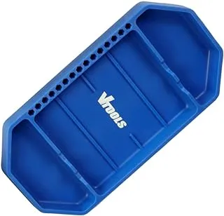 VTOOLS Small Non-Slip Flexible Rubber Tool Tray Set for Tool Storage, Heat & Oil Resistant Silicone, Convenient to Use & Easy Clean Up (Blue), VT3106