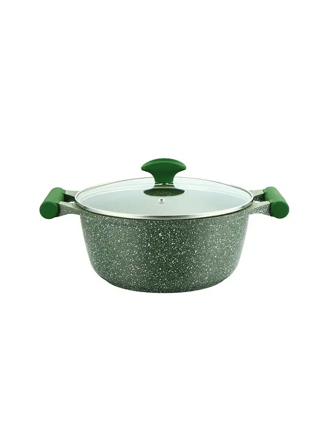 Prestige Granite Non-Stick Aluminium Sauce Pan With Lid Green/Clear 32cm