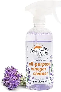 Originally Yellow All-Purpose Distilled Vinegar Spray Living Room, Bathroom, & Kitchen Cleaner Spray | Infused with Organic Lavender | Plant-Based All Purpose Cleaner, 470 mL (1-Pack)