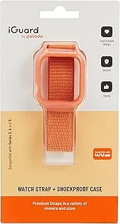 iGuard by Porodo Nylon Watch Band with Shockproof Case for Apple Watch 44mm/42mm - Orange