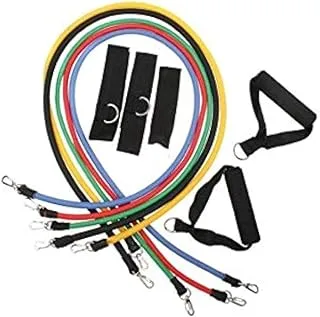 11pcs Latex Resistance Bands Fitness Exercise Tube Rope Set Yoga ABS P90X Workout