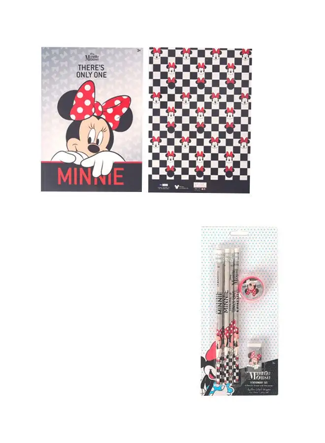 Disney Stationery Minnie Mouse One and Only  A4 Eng, A5 Eng & 8Pc Pencil Set