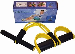 AIMMEE-JL 4-Tube Elastic Sit Up Pull Rope with Foot Pedal Abdominal Exerciser Equipment Fitness Yoga (Yellow)