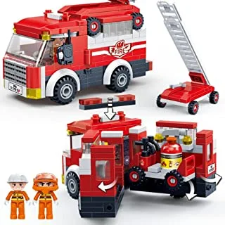 Banbao Fire Ladder Truck Hazard Fun Firefighter Toy Building Set 229 Pieces