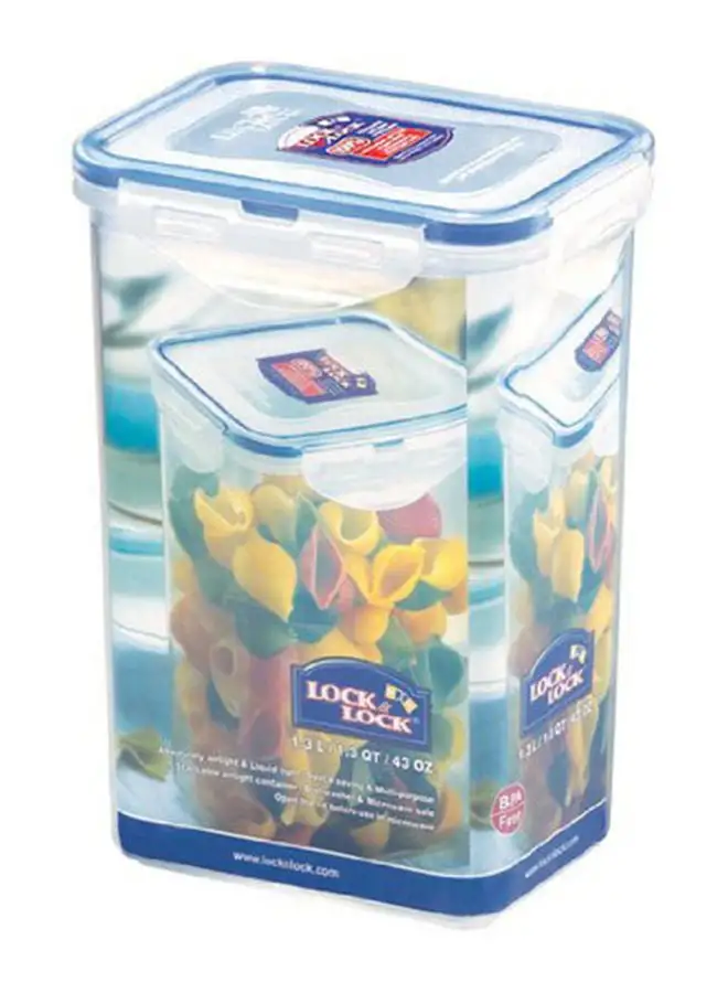 LocknLock Classics Medium Tall Rectangular Food Container With Leak-Proof Locking Lids 1.3 Liter