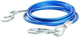 ShowTop Car Vehicle Boat Steel Wire Tow Rope Emergency Cable Towing Strap Hauling Pulling Line with Hook 5 Ton BLUE 4 meter TORP-MX